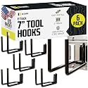 DC Cargo Mall Heavy Duty Hook Hanger E Track Accessories 7.5" Deep (6 Pack) - Garage Wall Mount, Box Truck, Enclosed Trailer, Storage ETrack System - Universal Garage Storage Organizer for Tools