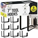 DC Cargo Mall Heavy Duty Hook Hanger E Track Accessories 7.5" Deep (8 Pack) - Garage Wall Mount, Box Truck, Enclosed Trailer, Storage ETrack System - Universal Garage Storage Organizer for Tools