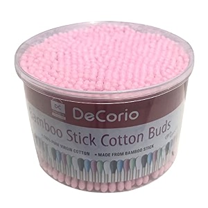 dc decorio 500pcsbox double head cotton swabs nose ears cleaning health care tools disposable cotton bamboo sticks soft beauty makeup cotton buds pack of 1 500pcspink