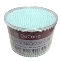 DC DECORIO® 500pcs/Box Double Head Cotton Swabs Nose Ears Cleaning Health Care Tools Disposable Cotton Bamboo Sticks Soft Beauty Makeup Cotton Buds (Pack of 1) (500pcs/Pink)