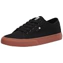 DC mens Manual Low Top Vegan Friendly Casual Skate Shoe, Black/Gum, 12.5 US