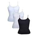 DChica Essentials Padded Camisole Starter Bra for Young Girls, Sleeveless Undershirts Cami Vest with Adjustable Straps, Cotton Camisole Tank Top/Innerwear for Girls