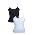 DChica Essentials Padded Camisole Starter Bra for Young Girls, Sleeveless Undershirts Cami Vest with Adjustable Straps, Cotton Camisole Tank Top/Innerwear for Girls