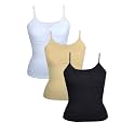 DChica Essentials Padded Camisole Starter Bra for Young Girls, Sleeveless Undershirts Cami Vest with Adjustable Straps, Cotton Camisole Tank Top/Innerwear for Girls