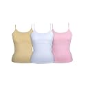 DChica Essentials Padded Camisole Starter Bra for Young Girls, Sleeveless Undershirts Cami Vest with Adjustable Straps, Cotton Camisole Tank Top/Innerwear for Girls