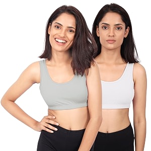 DChica Sports Bra for Women Cotton Non