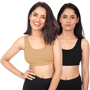 DChica Sports Bra for Women Cotton Non