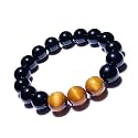 Dczosily Triple Protection Bracelet Natural Tiger's Eye Hematite Agate Stone Bracelet for Men Women Crystal Jewelry Healing Bracelets Bring Luck