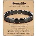 Dczosily Triple Protection Bracelet Natural Tiger's Eye Hematite Agate Stone Bracelet for Men Women Crystal Jewelry Healing Bracelets Bring Luck