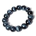 Dczosily Triple Protection Bracelet Natural Tiger's Eye Hematite Agate Stone Bracelet for Men Women Crystal Jewelry Healing Bracelets Bring Luck