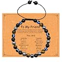 Dczosily Triple Protection Bracelet Natural Tiger's Eye Hematite Agate Stone Bracelet for Men Women Crystal Jewelry Healing Bracelets Bring Luck