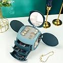 Jewellery Organizer With Mirror || Storage Box || Cosmetic Box for Girls &amp; Women, Earring Holder (Multicolor) (Pack of 1)