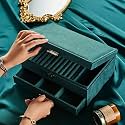 Large Jewellery Organizer With Drawer || 3-Layer Jewellery Storage Case With Lock For Rings, Necklace, Earring || Wedding Birthday Gift Box For Women (Pack Of 1) (3 Layer Jewellery Box)