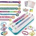 DDAI Bling Bracelet Kit for Girls Age 7-12 – Sparkly Friendship Craft Set with Gems, Threads &amp; Stickers – Birthday Gift for 8 9 10 11 Year Old Girls &amp; Holiday Surprise