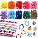 DDAI Bracelet Making Toys Refill Loops Elastic Cloth Band - Arts and Crafts Kit for Kids Weaving Loom Bracelets Kit 1000+ Colorful Fabric Loops - Birthday Gift for Girls Boys 6 7 8-12 Years Old