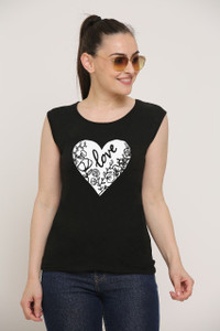 Ddaspration Graphic Print Typography Women Round Neck