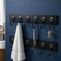 DDBOXEN 6-in-1 Black Large Hook Sticker Heavy-Duty