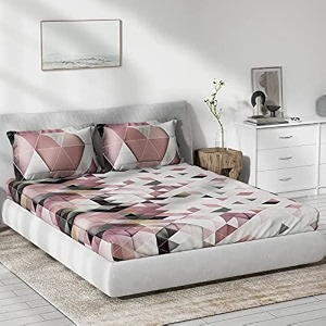 ddecor - accord 100 cotton double bedsheet with 2 pillow covers red