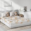 DDECOR - Adelina 100% Cotton Double Bedsheet with 2 Pillow Covers, Orange