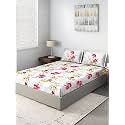 DDECOR - Adelina 100% Cotton Double Bedsheet with 2 Pillow Covers, Pink
