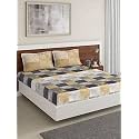 DDECOR - Autumnal 100% Cotton Double Bedsheet with 2 Pillow Covers, Gray