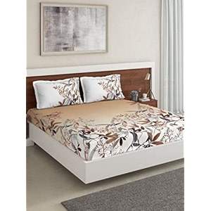 ddecor - bamboo 100 cotton double bedsheet with 2 pillow covers brown
