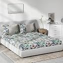DDECOR - Camelia 100% Cotton Double Bedsheet with 2 Pillow Covers, Purple