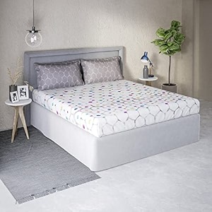 ddecor - chroma 100 cotton double bedsheet with 2 pillow covers white