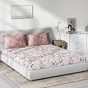 DDECOR - Davina 100% Cotton Double Bedsheet with 2 Pillow Covers, Red