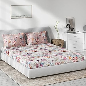ddecor - elissa 100 cotton double bedsheet with 2 pillow covers red