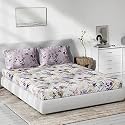 DDECOR - Elissa 100% Cotton Double Bedsheet with 2 Pillow Covers, Purple