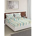 DDECOR - Immixture 100% Cotton Double Bedsheet with 2 Pillow Covers, Turqouise