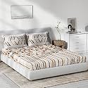 DDECOR - Immixture 100% Cotton Double Bedsheet with 2 Pillow Covers, Brown