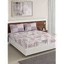 DDECOR - Linear 100% Cotton Double Bedsheet with 2 Pillow Covers, Red