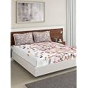 DDecor - Primary Collection 100% Cotton Abstract 136 TC King Bedsheet|229 CM X 274 CM|with 2 Pillow Covers - Pink
