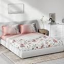 DDecor - Primary Collection 100% Cotton Floral 136 TC King Bedsheet|229 CM X 274 CM|with 2 Pillow Covers - Red