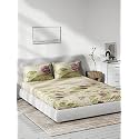 DDECOR - Lotus 100% Cotton Double Bedsheet with 2 Pillow Covers, Purple