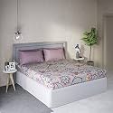 DDECOR - Rococco 100% Cotton Double Bedsheet with 2 Pillow Covers, Gray