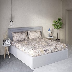 ddecor - sheen 100 cotton double bedsheet with 2 pillow covers brown