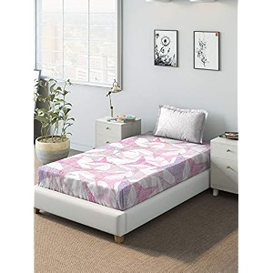 ddecor - starry 100 cotton single bedsheet with 1 pillow covers purple