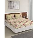 DDECOR - Thrush 100% Cotton Double Bedsheet with 2 Pillow Covers, Yellow