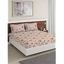 DDECOR - Thrush 100% Cotton Double Bedsheet with 2 Pillow Covers, Brown