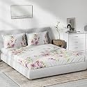 DDECOR - Viviana 100% Cotton Double Bedsheet with 2 Pillow Covers, Pink