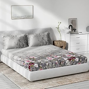 ddecor - wood 100 cotton double bedsheet with 2 pillow covers red