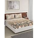 DDECOR - Wood 100% Cotton Double Bedsheet with 2 Pillow Covers, Orange