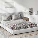 DDECOR - Wood 100% Cotton Double Bedsheet with 2 Pillow Covers, Red