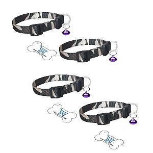 10mm x-small puppy kitten army print nylon collar with bell suitable for puppies of all dog small breeds adjustable soft nylon army strip