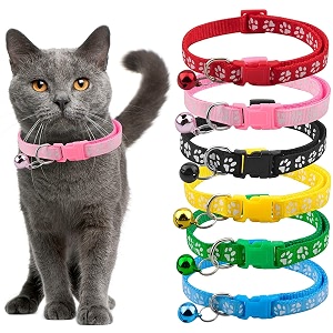 2pcs breakaway bowtie cat collar -cat collar with bell kitten collars with bell charm solid amp safe-color may vary paw print collar 10mm