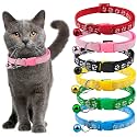 2PCS Breakaway Bowtie Cat Collar -Cat Collar with Bell Kitten Collars with Bell Charm, Solid &amp; Safe-Color May Vary (Paw Print Collar 10.mm)