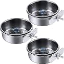 3 Pieces 300.ML Bird Feeding Dish Cups Stainless Steel Parrot Feeding Cups Animal Cage Water Food Bowl Bird Cage Cups Holder with Clamp Holder for Bird Parrot Water Food Dish Feeder